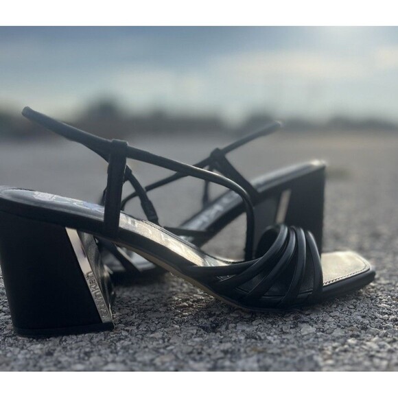 Calvin Klein Black holland heeled sandal size 8.5 - Picture 2 of 5